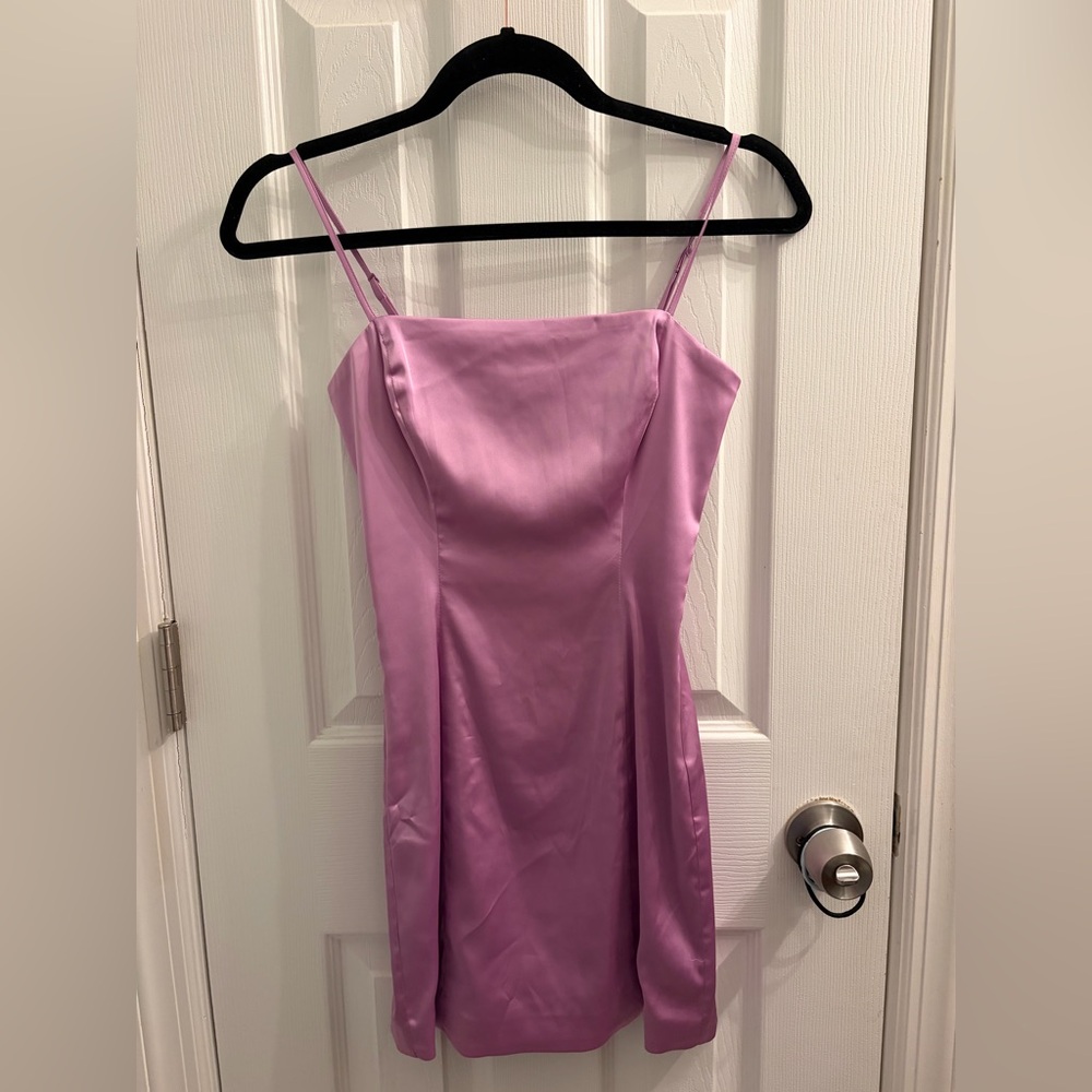 Sunday Best Satin Mini Dress with Spaghetti Straps